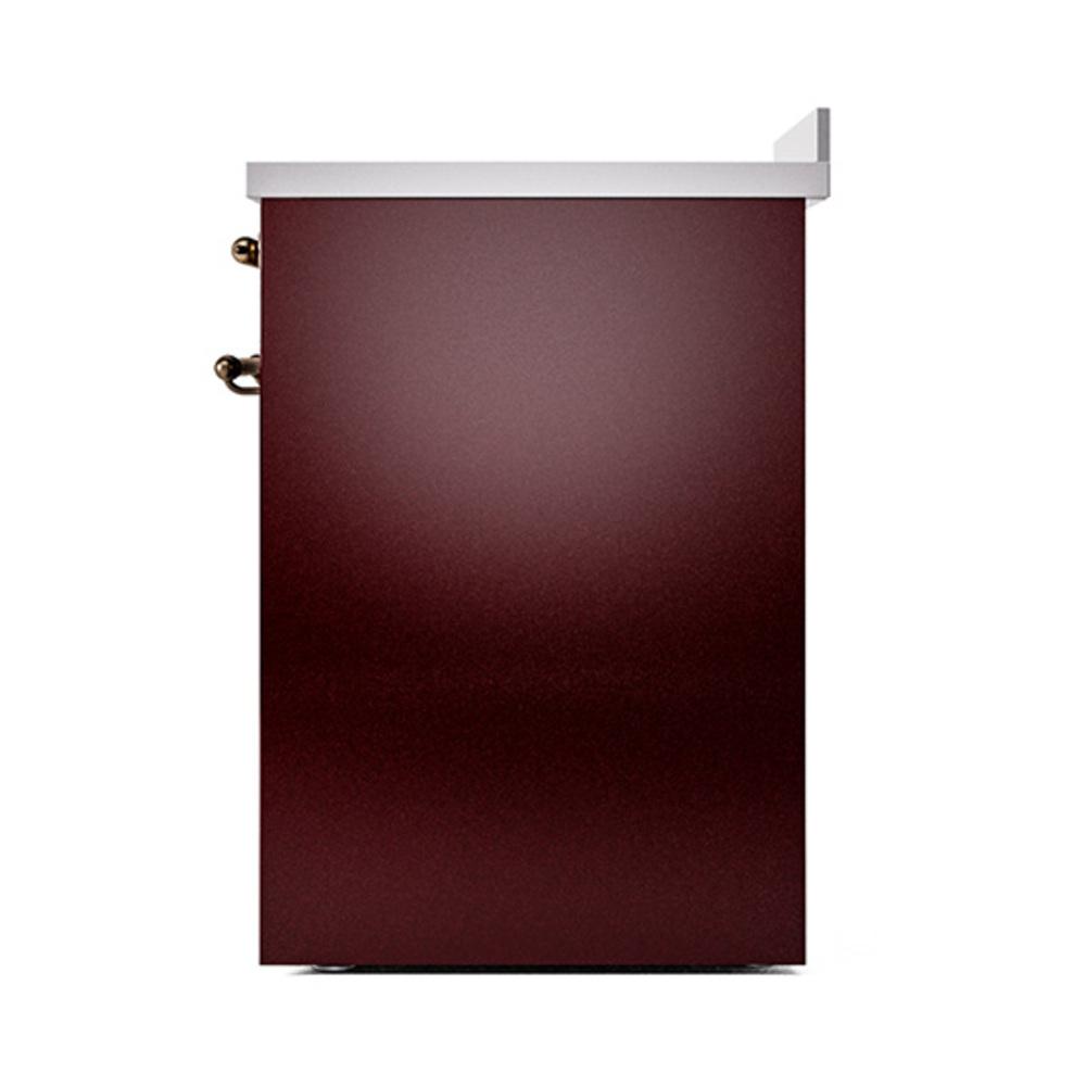 Ilve UNI304QNMPBUB Ilve Uni304Qnmpbub Nostalgie Ii Noblesse 30" Induction Range (Solid Door, Burgundy, Burnished)