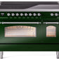 Ilve UPI486NMPEGC Nostalgie Ii 48 Inch Electric Freestanding Range In Emerald Green With Chrome Trim