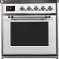 Ilve UMI30NE3WHC Majestic Ii 30 Inch Electric Freestanding Range In White With Chrome Trim