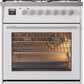 Ilve UP30WMPWH Professional Plus Ii 30 Inch Dual Fuel Natural Gas Freestanding Range In White With Trim