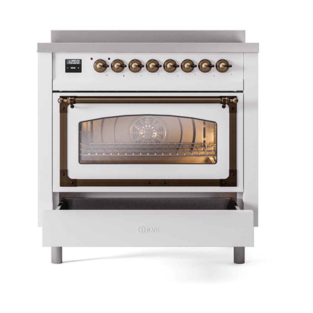 Ilve UNI366NMPRAB Ilve Uni366Nmprab Nostalgie Ii Noblesse 36" Induction Range (Triple Glass Door, Ral, Burnished)