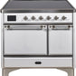 Ilve UMDI10QNS3WHC Majestic Ii 40 Inch Electric Freestanding Range In White With Chrome Trim