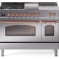 Ilve UP48FSNMPSSP Nostalgie Ii 48 Inch Dual Fuel Natural Gas Freestanding Range In Stainless Steel With Copper Trim