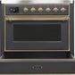 Ilve UMI09NS3MGG Majestic Ii 36 Inch Electric Freestanding Range In Matte Graphite With Brass Trim