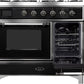 Ilve UMD10FDNS3BKC Majestic Ii 40 Inch Dual Fuel Natural Gas Freestanding Range In Glossy Black With Chrome Trim