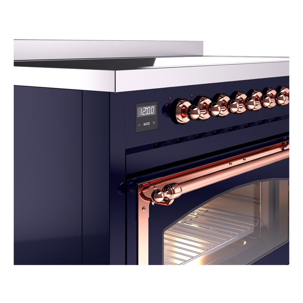 Ilve UNI486NMPMBP Ilve Uni486Nmpmbp Nostalgie Ii Noblesse 48" Induction Range (Triple Glass Door, Midnight Blue, Copper)