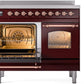 Ilve UPDI406NMPBUP Nostalgie Ii 40 Inch Electric Freestanding Range In Burgundy With Copper Trim