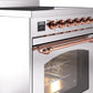 Ilve UPI304NMPSSP Nostalgie Ii 30 Inch Electric Freestanding Range In Stainless Steel With Copper Trim