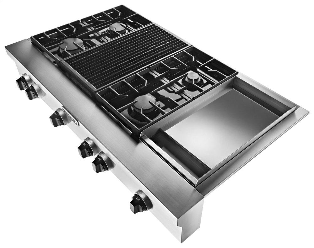 Kitchenaid KGCU484VSS 48-Inch 4 Burner Gas Rangetop, Commercial-Style - Stainless Steel