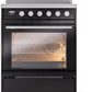 Ilve UPI304WMPBK Professional Plus Ii 30 Inch Electric Freestanding Range In Glossy Black With Trim