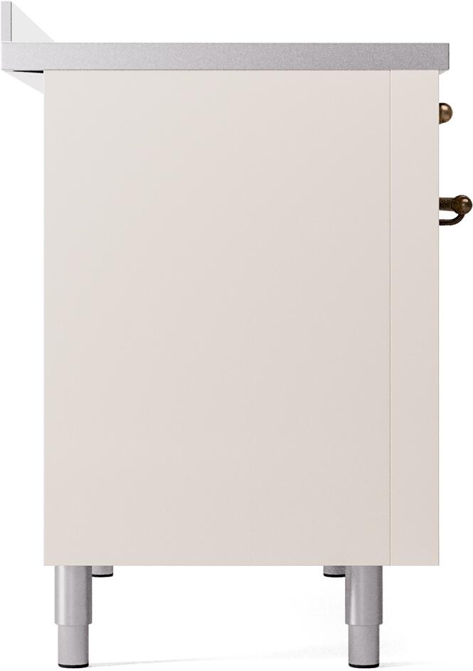 Ilve UPI486NMPAWB Nostalgie Ii 48 Inch Electric Freestanding Range In Antique White With Bronze Trim