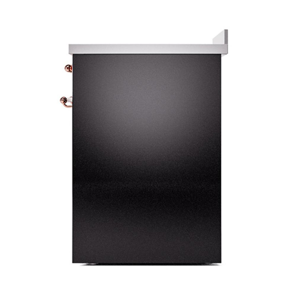 Ilve UNI304QNMPBKP Ilve Uni304Qnmpbkp Nostalgie Ii Noblesse 30" Induction Range (Solid Door, Glossy Black, Copper)