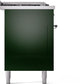 Ilve UP60FSNMPEGC Nostalgie Ii 60 Inch Dual Fuel Natural Gas Freestanding Range In Emerald Green With Chrome Trim