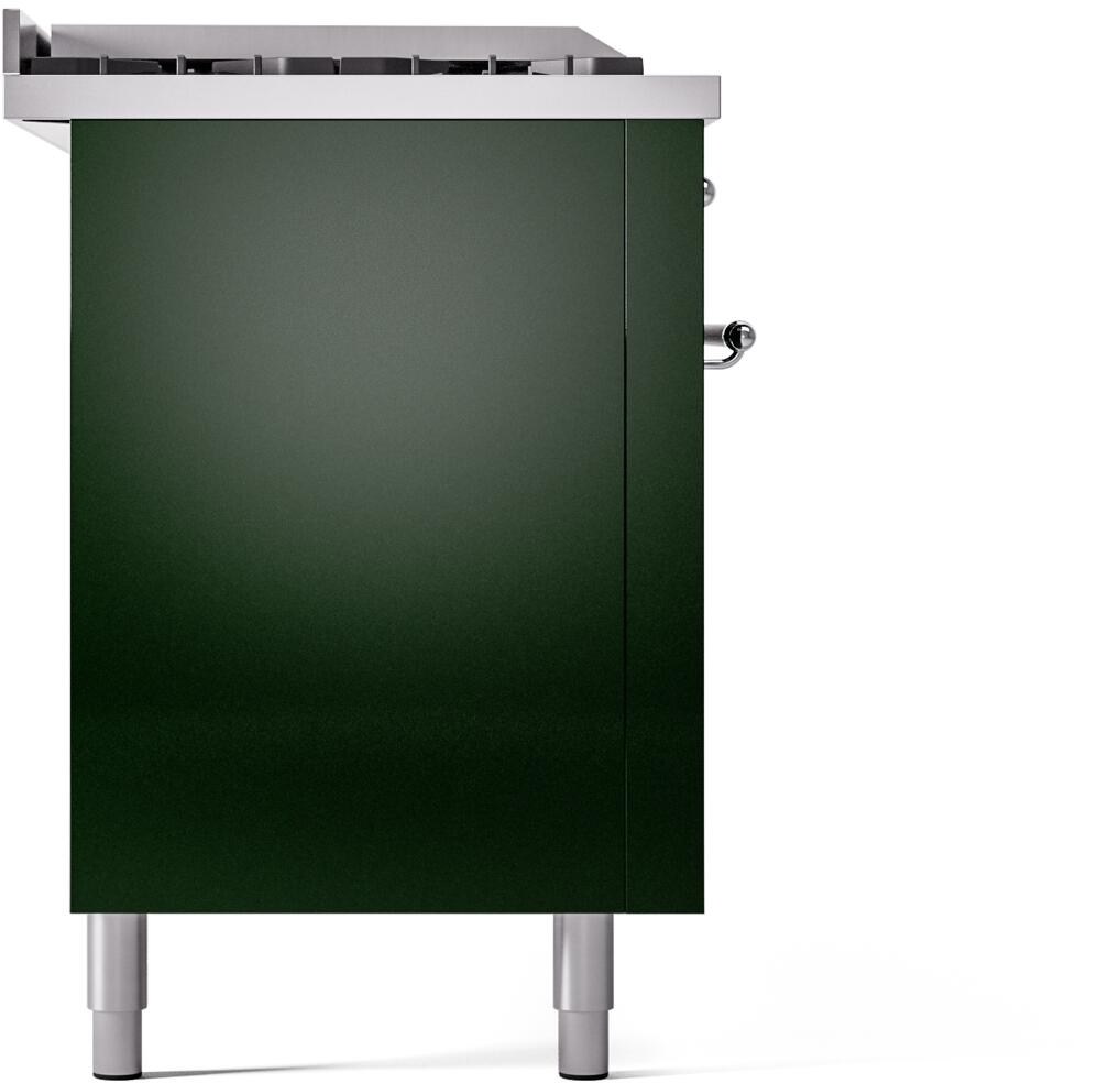 Ilve UP60FSNMPEGC Nostalgie Ii 60 Inch Dual Fuel Natural Gas Freestanding Range In Emerald Green With Chrome Trim