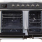 Ilve UMDI10NS3MGC Majestic Ii 40 Inch Electric Freestanding Range In Matte Graphite With Chrome Trim