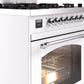 Ilve UP30NMPWHCLP Nostalgie Ii 30 Inch Dual Fuel Liquid Propane Freestanding Range In White With Chrome Trim