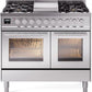 Ilve UPD40FWMPSS Professional Plus Ii 40 Inch Dual Fuel Natural Gas Freestanding Range In Stainless Steel With Trim