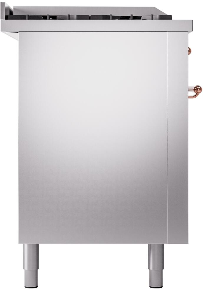 Ilve UP60FSNMPSSP Nostalgie Ii 60 Inch Dual Fuel Natural Gas Freestanding Range In Stainless Steel With Copper Trim