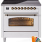 Ilve UPI366NMPRAB Nostalgie Ii 36 Inch Electric Freestanding Range In Ral Custom Color With Bronze Trim