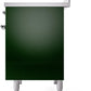 Ilve UPDI406NMPEGC Nostalgie Ii 40 Inch Electric Freestanding Range In Emerald Green With Chrome Trim