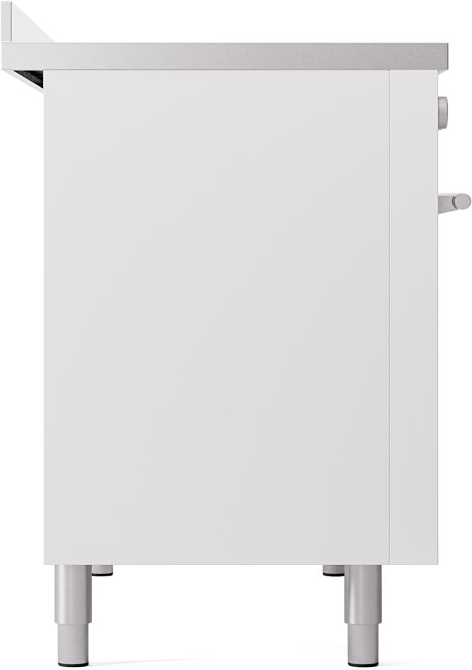 Ilve UPI486WMPWH Professional Plus Ii 48 Inch Electric Freestanding Range In White With Trim