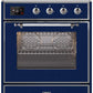 Ilve UMI30NE3MBC Majestic Ii 30 Inch Electric Freestanding Range In Blue With Chrome Trim