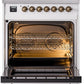 Ilve UP30NMPWHB Nostalgie Ii 30 Inch Dual Fuel Natural Gas Freestanding Range In White With Bronze Trim