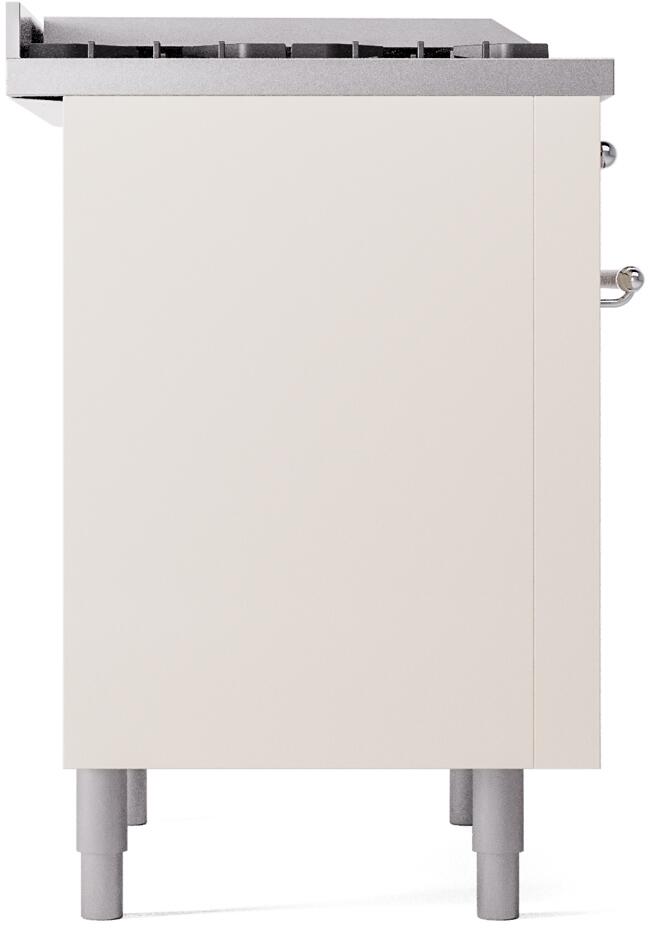 Ilve UP36FNMPAWCLP Nostalgie Ii 36 Inch Dual Fuel Liquid Propane Freestanding Range In Antique White With Chrome Trim