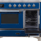 Ilve UMDI10NS3MBC Majestic Ii 40 Inch Electric Freestanding Range In Blue With Chrome Trim