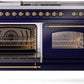 Ilve UP60FSNMPMBG Nostalgie Ii 60 Inch Dual Fuel Natural Gas Freestanding Range In Blue With Brass Trim