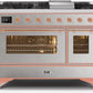 Ilve UM12FDNS3SSP Majestic Ii 48 Inch Dual Fuel Natural Gas Freestanding Range In Stainless Steel With Copper Trim