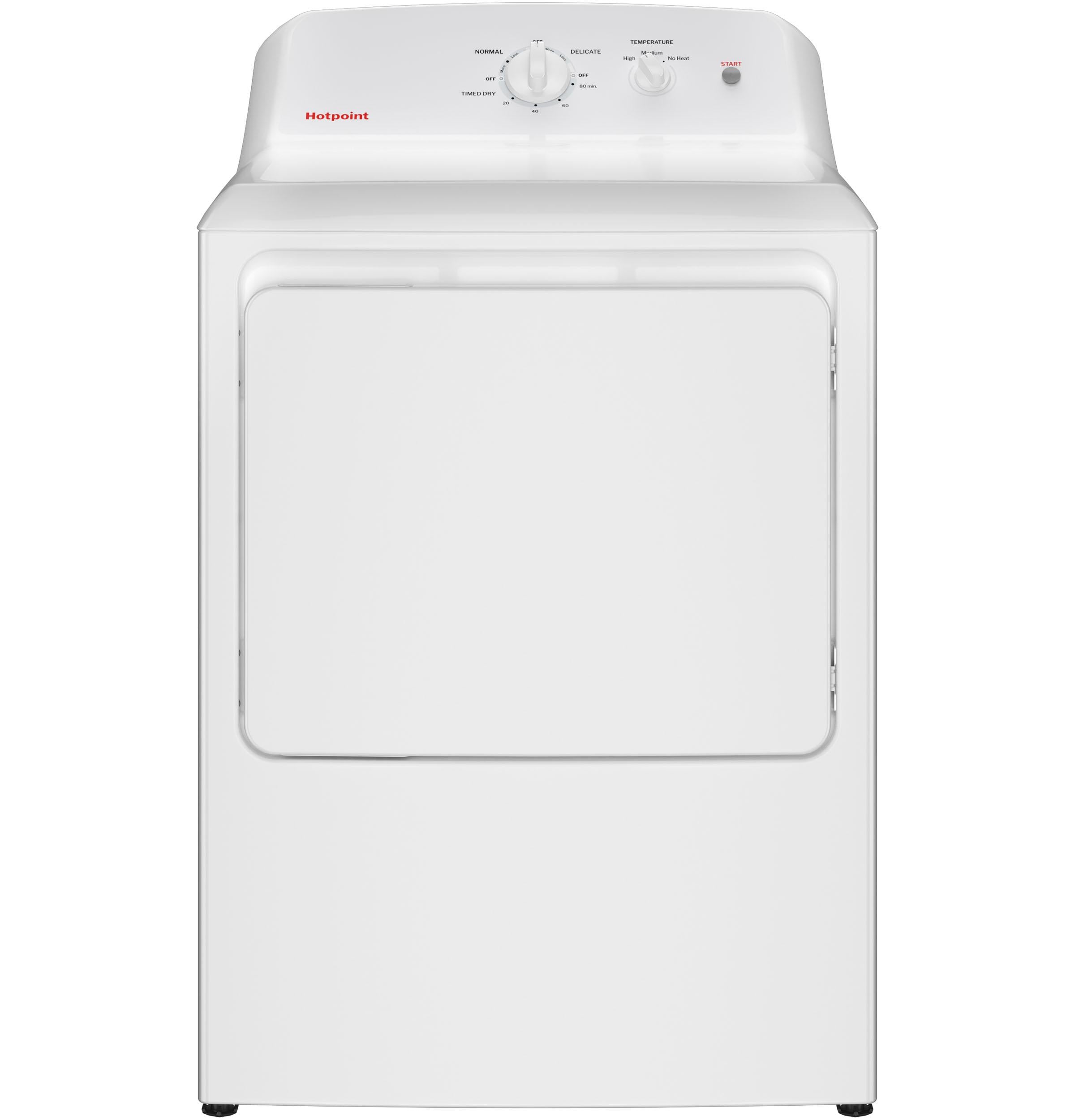 Hotpoint HTX26GASWWW Hotpoint® 6.2 Cu. Ft. Capacity Gas Dryer With Up To 120 Ft. Venting And Shallow Depth​