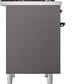 Ilve UPD40FNMPMGB Nostalgie Ii 40 Inch Dual Fuel Natural Gas Freestanding Range In Matte Graphite With Bronze Trim