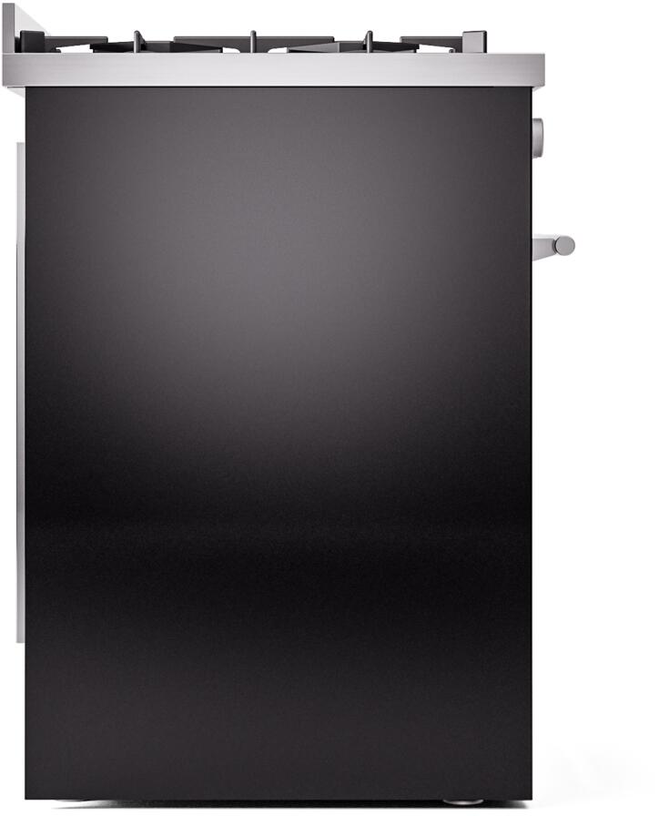 Ilve UP30WMPBK Professional Plus Ii 30 Inch Dual Fuel Natural Gas Freestanding Range In Glossy Black With Trim