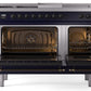 Ilve UP48FSNMPMBB Nostalgie Ii 48 Inch Dual Fuel Natural Gas Freestanding Range In Blue With Bronze Trim