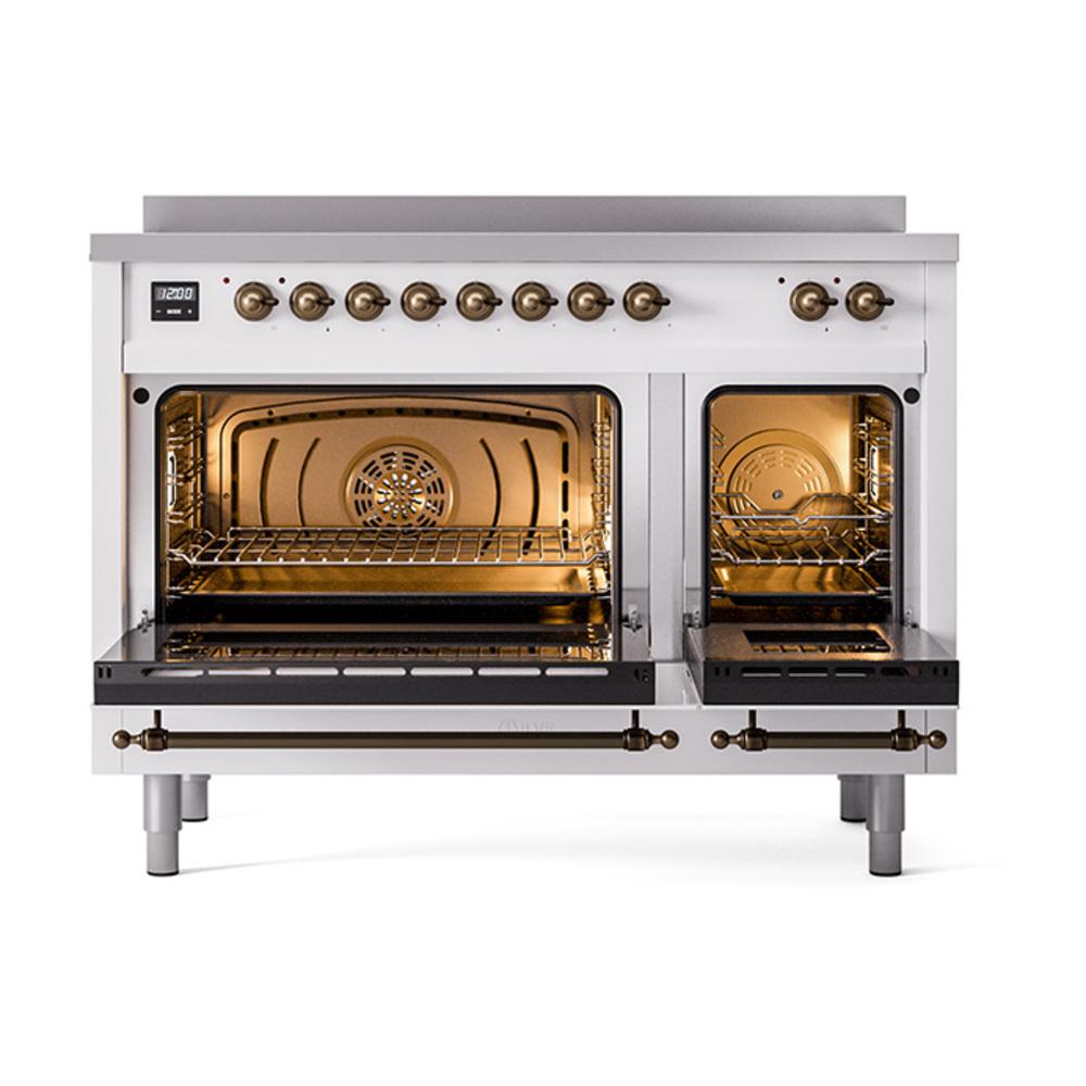 Ilve UNI486QNMPRAB Ilve Uni486Qnmprab Nostalgie Ii Noblesse 48" Induction Range (Solid Door, Ral, Burnished)