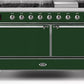 Ilve UM15FDQNS3EGCLP Majestic Ii 60 Inch Dual Fuel Liquid Propane Freestanding Range In Emerald Green With Chrome Trim