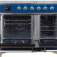 Ilve UMDI10NS3MBC Majestic Ii 40 Inch Electric Freestanding Range In Blue With Chrome Trim