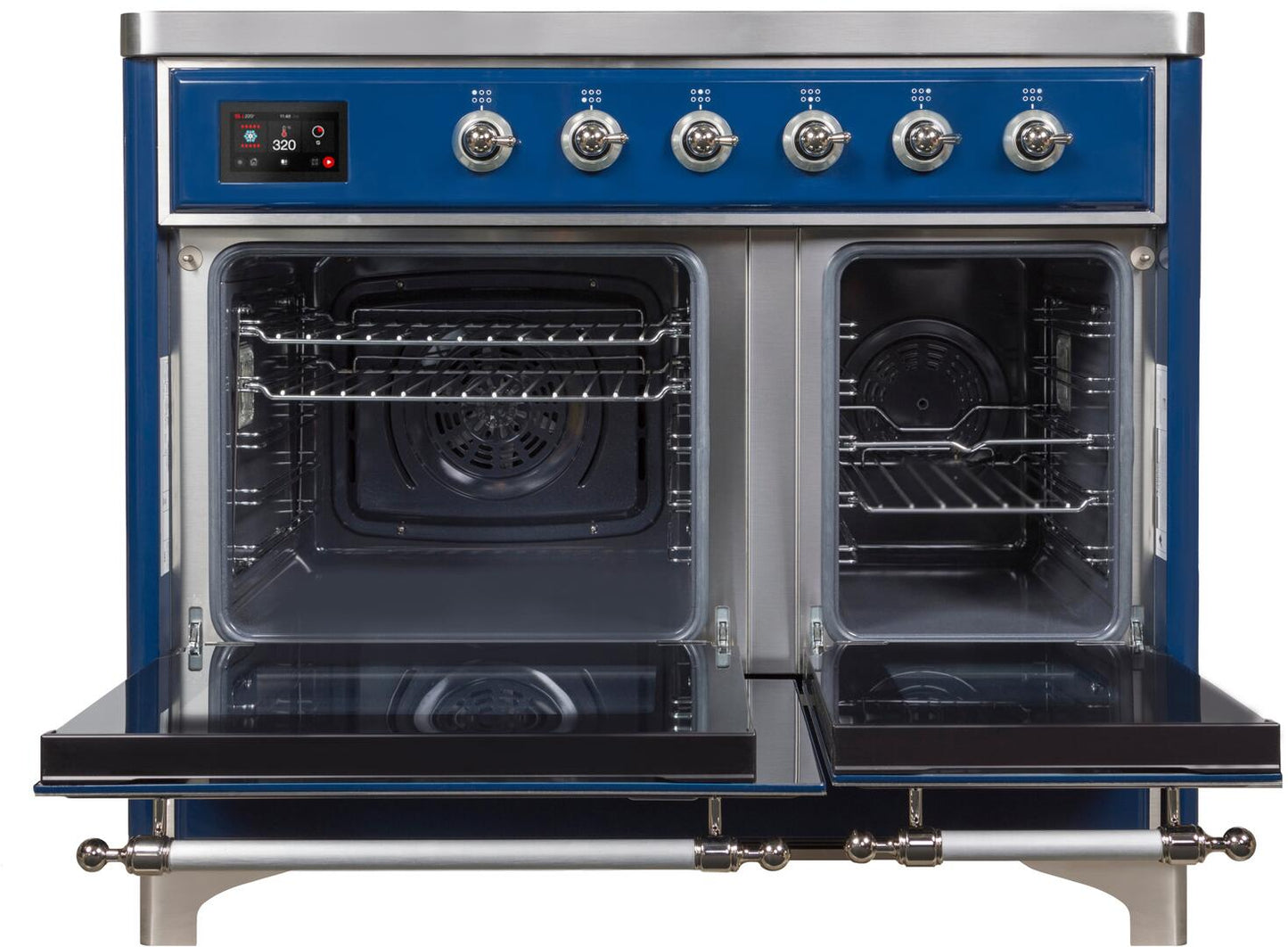 Ilve UMDI10NS3MBC Majestic Ii 40 Inch Electric Freestanding Range In Blue With Chrome Trim