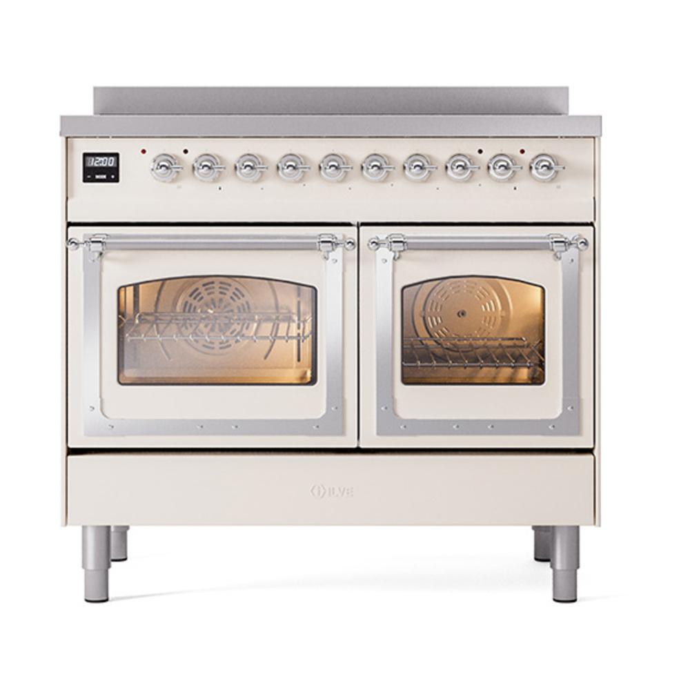 Ilve UNDI406NMPAWC Ilve Undi406Nmpawc Nostalgie Ii Noblesse 40" Induction Range (Triple Glass Door, Antique White, Chrome)