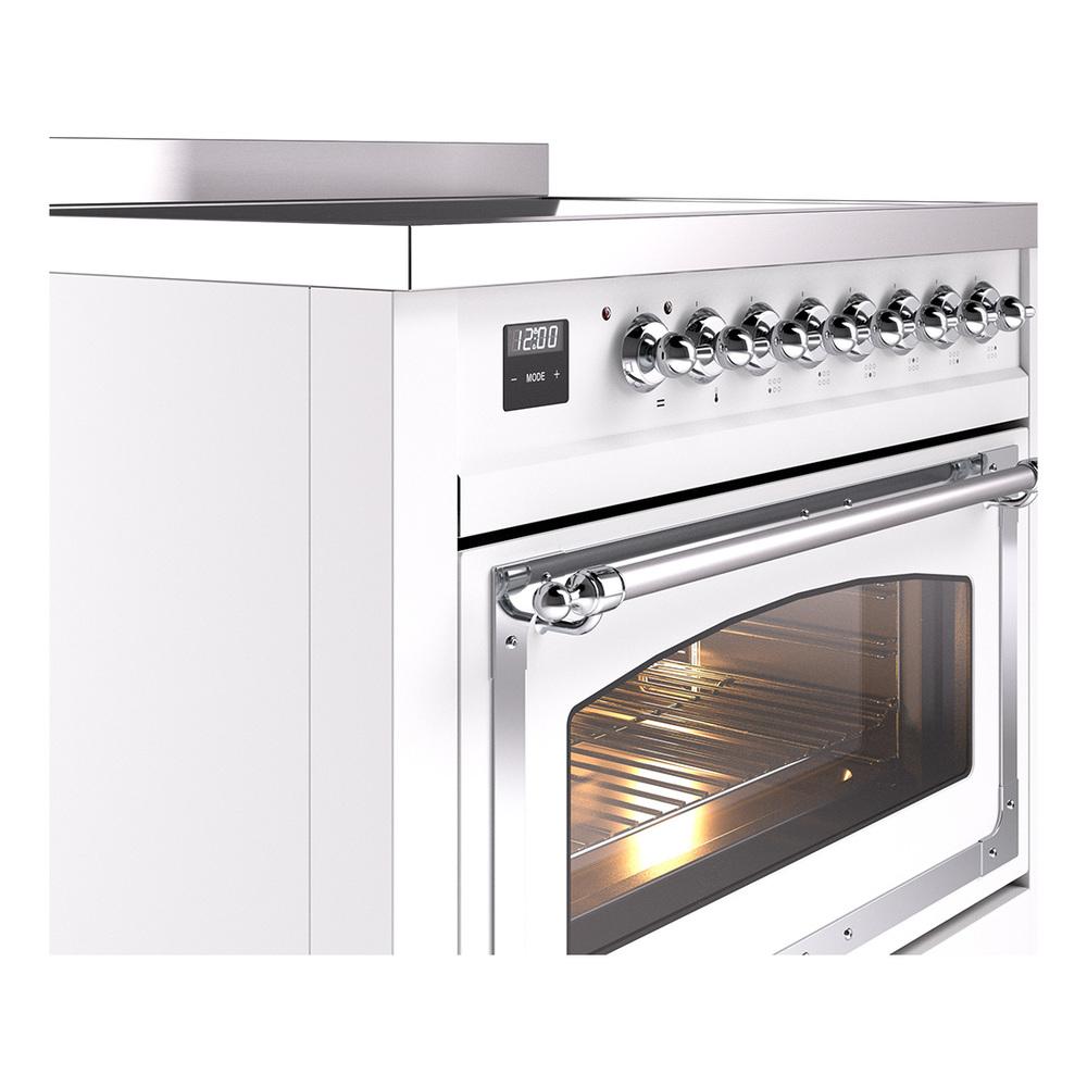 Ilve UNI366NMPWHC Ilve Uni366Nmpwhc Nostalgie Ii Noblesse 36" Induction Range (Triple Glass Door, White, Chrome)