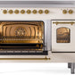 Ilve UPI486NMPAWG Nostalgie Ii 48 Inch Electric Freestanding Range In Antique White With Brass Trim