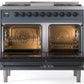 Ilve UPD40FNMPBGB Nostalgie Ii 40 Inch Dual Fuel Natural Gas Freestanding Range In Blue Grey With Bronze Trim