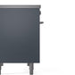 Ilve UPDI406WMPBG Professional Plus Ii 40 Inch Electric Freestanding Range In Blue Grey With Trim