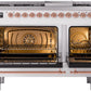 Ilve UP48FNMPWHP Nostalgie Ii 48 Inch Dual Fuel Natural Gas Freestanding Range In White With Copper Trim