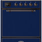 Ilve UM30DQNE3MBB Majestic Ii 30 Inch Dual Fuel Natural Gas Freestanding Range In Blue With Bronze Trim