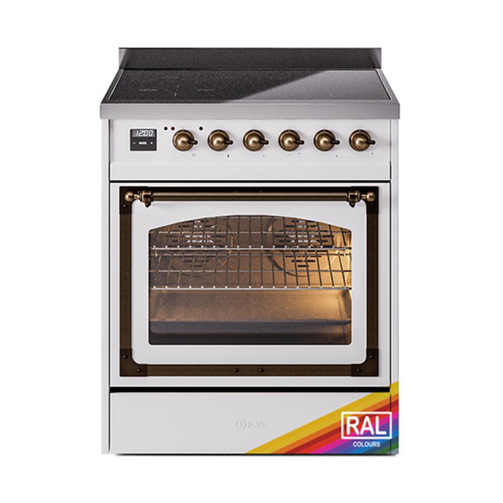 Ilve UNI304NMPRAB Ilve Uni304Nmprab Nostalgie Ii Noblesse 30" Induction Range (Triple Glass Door, Ral, Burnished)