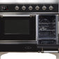 Ilve UMDI10NS3BKC Majestic Ii 40 Inch Electric Freestanding Range In Glossy Black With Chrome Trim