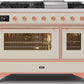 Ilve UM12FDNS3AWPLP Majestic Ii 48 Inch Dual Fuel Liquid Propane Freestanding Range In Antique White With Copper Trim