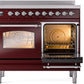 Ilve UPDI406NMPBUC Nostalgie Ii 40 Inch Electric Freestanding Range In Burgundy With Chrome Trim